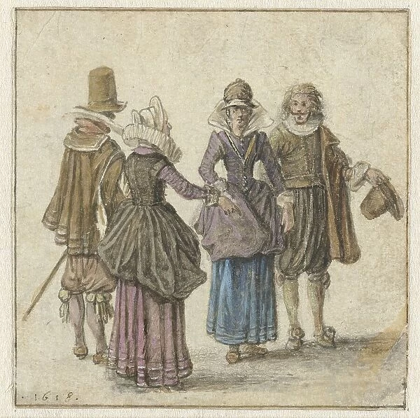 Two Well-dressed Couples, 1618. Creator: Adriaen van de Venne