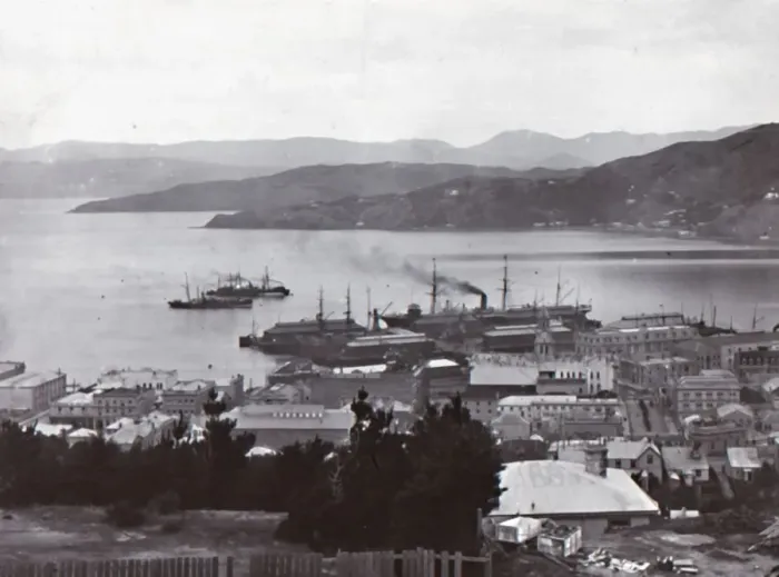 Framed Print : Wellington Harbour, late 19th-early 20th century. Creator: Unknown Framed Print : Wellington Harbour, late 19th-early 20th century. Creator: Unknown