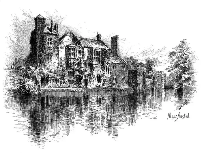 Framed Print : Wells Palace, Somerset, 1895. Artist: Alex Ansted Framed Print : Wells Palace, Somerset, 1895. Artist: Alex Ansted