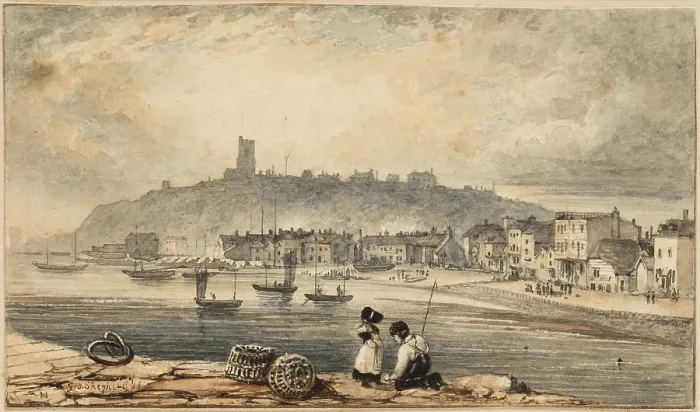 Framed Print : A Welsh Harbor, late 18th or early 19th century. Creator: George Shepheard Framed Print : A Welsh Harbor, late 18th or early 19th century. Creator: George Shepheard