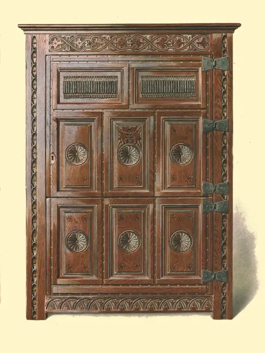 Framed Print : Welsh oak cupboard, 1904. Artist: Shirley Slocombe Framed Print : Welsh oak cupboard, 1904. Artist: Shirley Slocombe