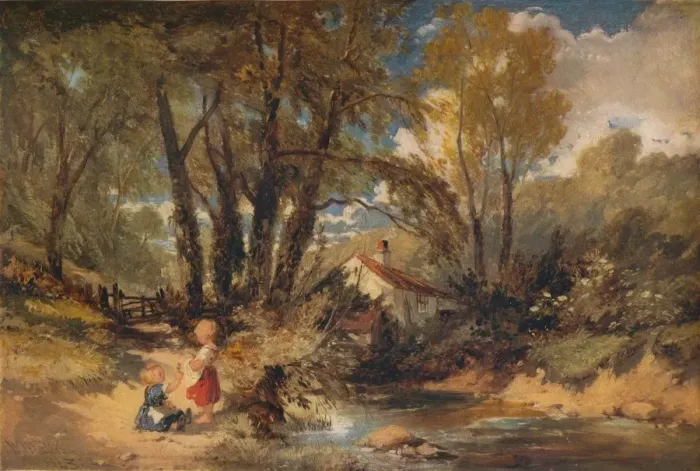 Framed Print : A Welsh Stream, 1843. Artist: William James Muller Framed Print : A Welsh Stream, 1843. Artist: William James Muller