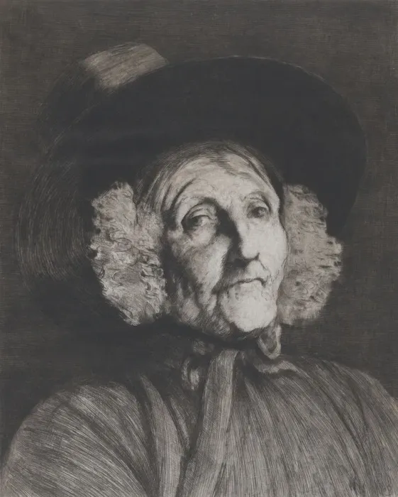 Framed Print : Welsh Woman, 1878. Creator: Hubert von Herkomer Framed Print : Welsh Woman, 1878. Creator: Hubert von Herkomer