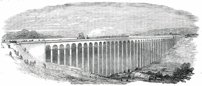 Framed Print : The Welwyn Viaduct, 1850. Creator: Unknown Framed Print : The Welwyn Viaduct, 1850. Creator: Unknown