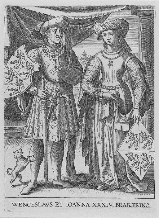 Framed Print : Wenceslaus I, Duke of Luxembourg and Joanna, Duchess of Brabant, ca. 1600. Artist: Galle, Philipp (1537-1612) Framed Print : Wenceslaus I, Duke of Luxembourg and Joanna, Duchess of Brabant, ca. 1600. Artist: Galle, Philipp (1537-1612)