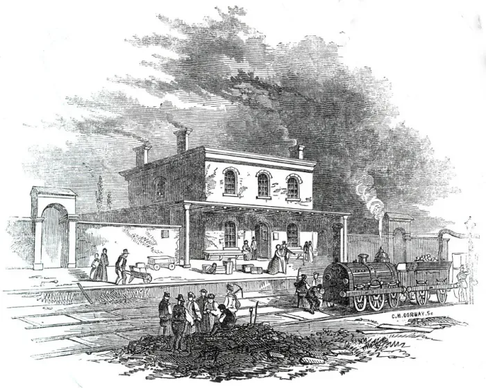 Framed Print : Wendon Station, 1845. Creator: Unknown Framed Print : Wendon Station, 1845. Creator: Unknown