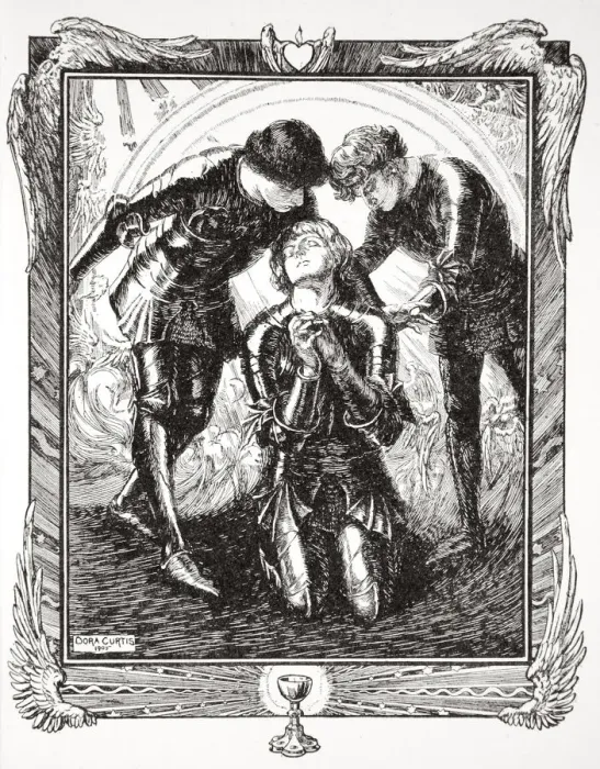 Framed Print : Then they went to Sir Galahad, 1905. Artist: Dora Curtis Framed Print : Then they went to Sir Galahad, 1905. Artist: Dora Curtis