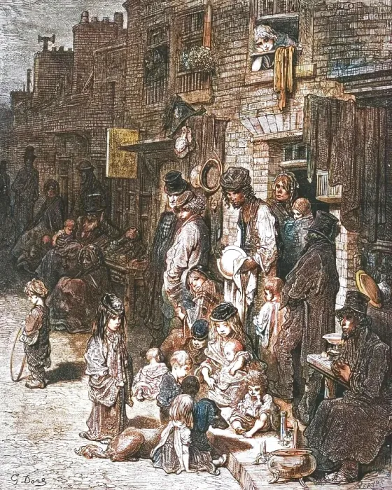 Framed Print : Wentworth Street, Whitechapel, 1872. Creator: Gustave Dore. Wentworth Street, Whitechapel, 1872. Creator: Gustave Dore Framed Print : Wentworth Street, Whitechapel, 1872. Creator: Gustave Dore. Wentworth Street, Whitechapel, 1872. Creator: Gustave Dore