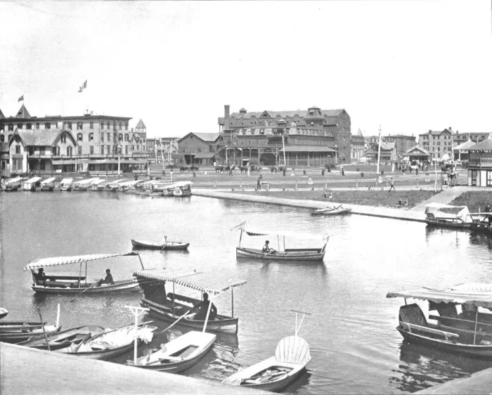 Framed Print : Wesley Lake, Asbury Park, New Jersey, USA, c1900. Creator: Unknown Framed Print : Wesley Lake, Asbury Park, New Jersey, USA, c1900. Creator: Unknown