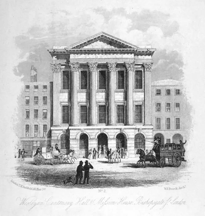 Framed Print : The Wesleyan Centenary Hall and Mission House, Bishopsgate, City of London, 1840 Framed Print : The Wesleyan Centenary Hall and Mission House, Bishopsgate, City of London, 1840