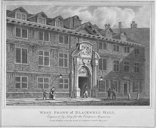West front of Blackwell Hall, City of London, 1812. Artist:s Lacey