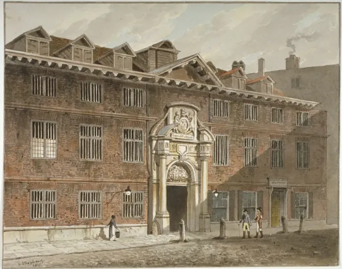 Framed Print : West front of Blackwell Hall, King Street, City of London, 1811 Framed Print : West front of Blackwell Hall, King Street, City of London, 1811