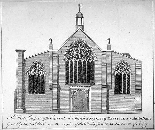 West elevation of Austin Friars, City of London, 1865