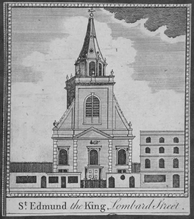 Framed Print : West end of the Church of St Edmund the King, City of London, 1750 Framed Print : West end of the Church of St Edmund the King, City of London, 1750