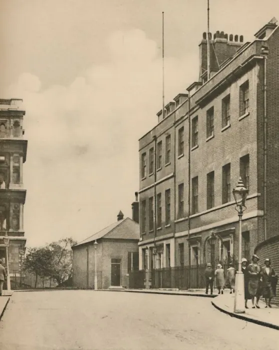 Framed Print : West End of Downing Street, No. 10 and a Glimpse of the Foreign Office, c1935 Framed Print : West End of Downing Street, No. 10 and a Glimpse of the Foreign Office, c1935