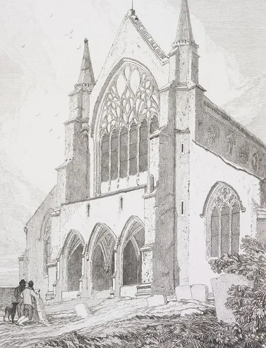 Framed Print : West end of Snettisham Church, Norfolk, 1815. Creator: John Sell Cotman Framed Print : West end of Snettisham Church, Norfolk, 1815. Creator: John Sell Cotman