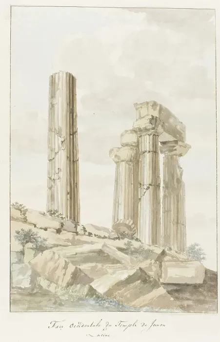 Framed Print : West Facade of the Temple of Juno Lucina, 1778. Creator: Louis Ducros Framed Print : West Facade of the Temple of Juno Lucina, 1778. Creator: Louis Ducros