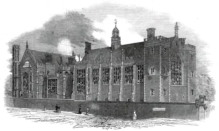 Framed Print : West front, Lincolns Inn Fields, 1845. Creator: Unknown Framed Print : West front, Lincolns Inn Fields, 1845. Creator: Unknown
