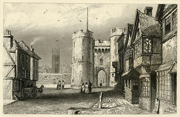 West Gate, Canterbury, Kent, c1845. Creator: Unknown