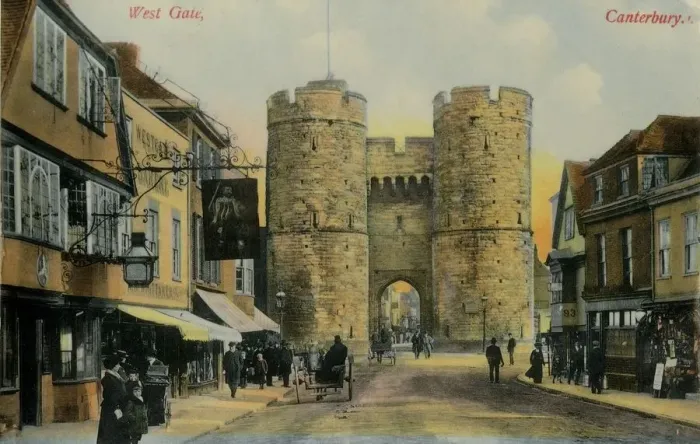 Framed Print : West Gate, Canterbury, late 19th-early 20th century. Creator: Unknown Framed Print : West Gate, Canterbury, late 19th-early 20th century. Creator: Unknown