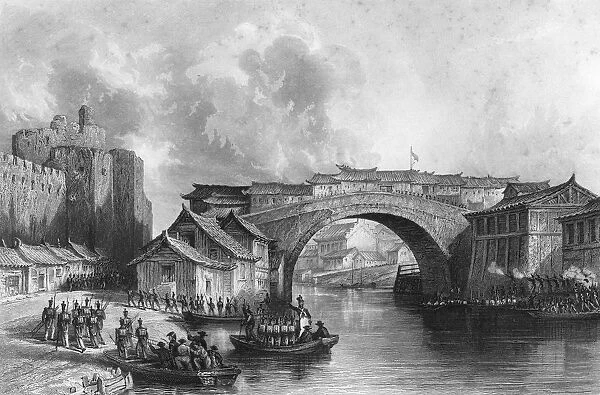 West Gate of Ching-keang-foo (Zhenjiang), China, 21 July 1842 (c1857).Artist: MJ Starling