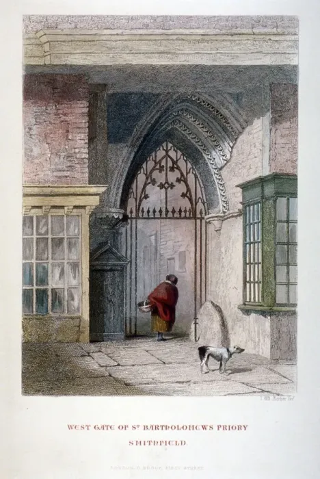 Framed Print : West gate of the old Priory of St Bartholomew-the-great, Smithfield, City of London, 1851 Framed Print : West gate of the old Priory of St Bartholomew-the-great, Smithfield, City of London, 1851