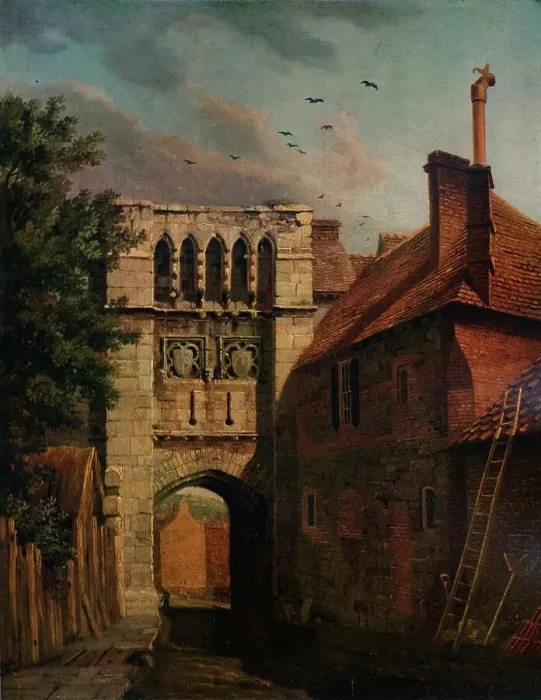 Framed Print : West Gate, Winchester, 1779. Artist: Michael Angelo Rooker Framed Print : West Gate, Winchester, 1779. Artist: Michael Angelo Rooker