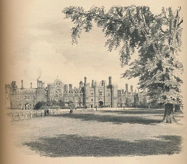 The West Front of Hampton Court Palace, 1902. Artist: Thomas Robert Way