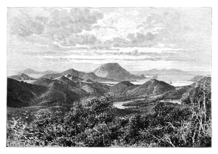 Framed Print : West Indian scenery, view taken in the Saintes Islands, c1890. Artist: Maynard Framed Print : West Indian scenery, view taken in the Saintes Islands, c1890. Artist: Maynard