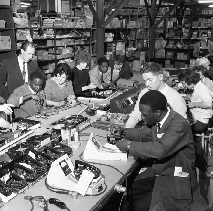 Framed Print : West Indian workers at the GEC, Swinton, South Yorkshire, 1962. Artist: Michael Walters Framed Print : West Indian workers at the GEC, Swinton, South Yorkshire, 1962. Artist: Michael Walters
