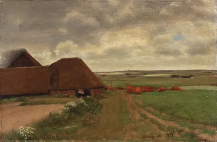 Framed Print : At a West Jutland brickworks, grey weather, 1891. Creator: Niels Bjerre Framed Print : At a West Jutland brickworks, grey weather, 1891. Creator: Niels Bjerre