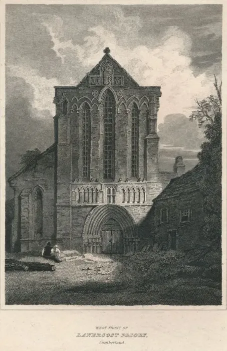 Framed Print : West Front of Lanercost Priory. Cumberland, 1814. Artist: John Greig Framed Print : West Front of Lanercost Priory. Cumberland, 1814. Artist: John Greig