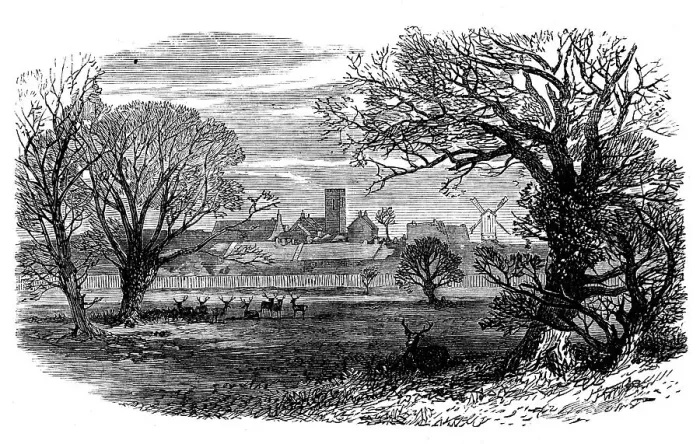 Framed Print : West Newton, from the deer park, Sandringham, 1871. Creator: Unknown Framed Print : West Newton, from the deer park, Sandringham, 1871. Creator: Unknown