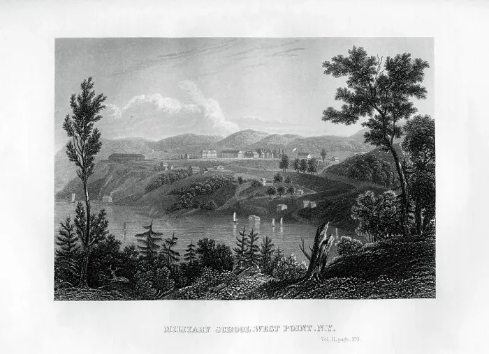 Framed Print : West Point Military School, New York, 1855 Framed Print : West Point Military School, New York, 1855