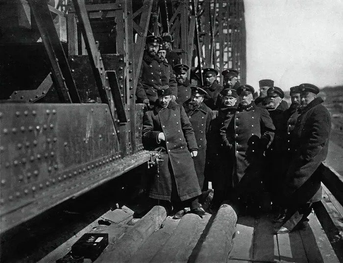 Framed Print : West-Siberian Railroad. Bridge Across the Ob River. Examination of a Sag Using... 1892-1896. Creator: Unknown Framed Print : West-Siberian Railroad. Bridge Across the Ob River. Examination of a Sag Using... 1892-1896. Creator: Unknown