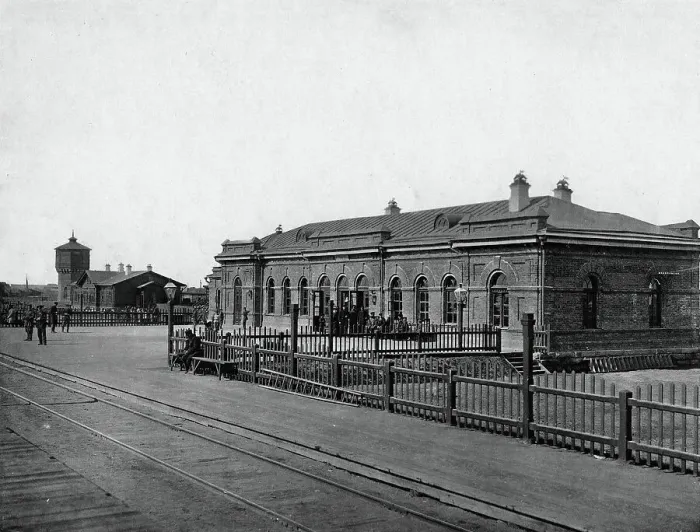 Framed Print : West-Siberian Railroad. Station of the Third Class, Petropavlovsk, 1892-1896. Creator: Unknown Framed Print : West-Siberian Railroad. Station of the Third Class, Petropavlovsk, 1892-1896. Creator: Unknown