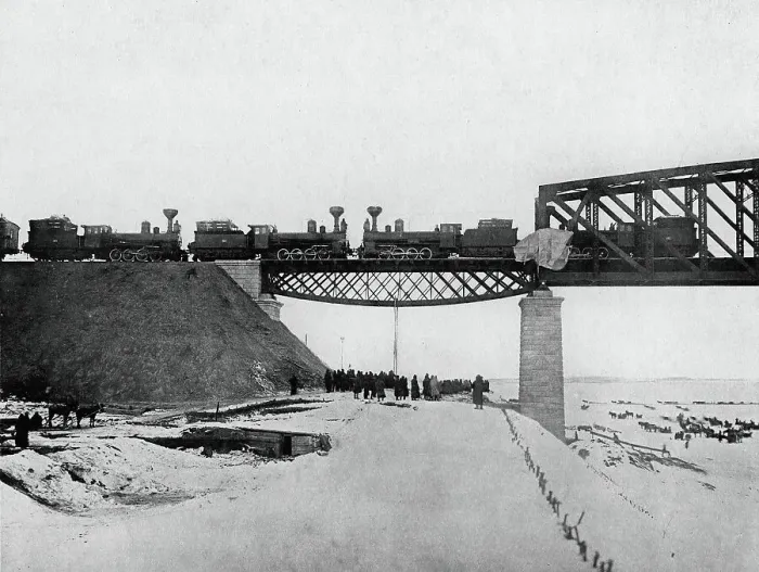 Framed Print : West-Siberian Railroad. Testing the First Section of the Bridge Across the Irtysh River, 1892-1896. Creator: Unknown Framed Print : West-Siberian Railroad. Testing the First Section of the Bridge Across the Irtysh River, 1892-1896. Creator: Unknown