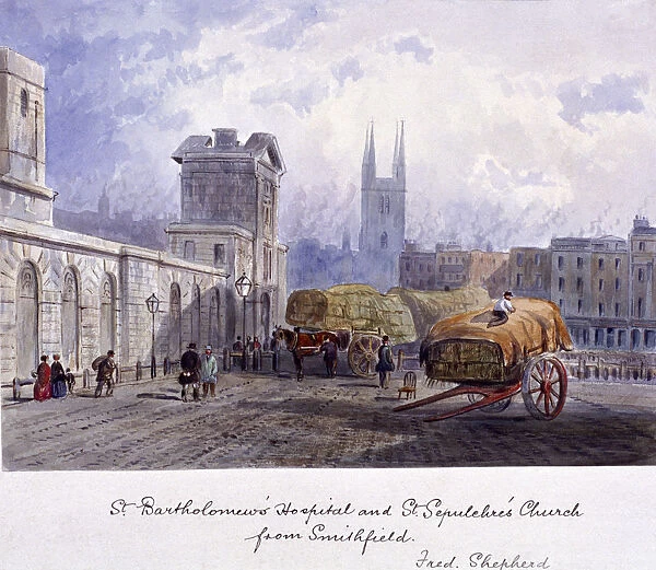 West Smithfield, London, c1840. Artist: Shelley