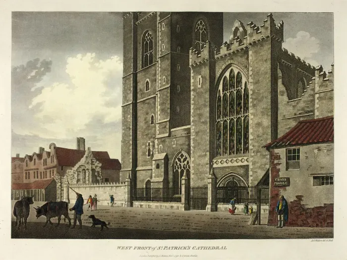 Framed Print : West Front of St. Patricks Cathedral, published November 1793. Creator: James Malton Framed Print : West Front of St. Patricks Cathedral, published November 1793. Creator: James Malton