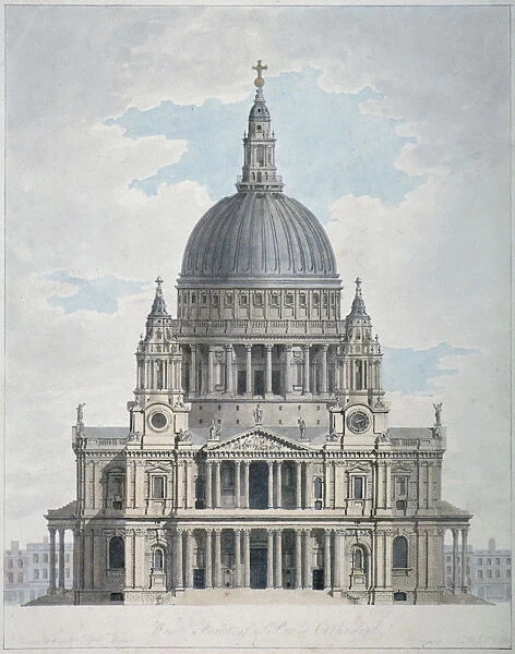 West front of St Pauls Cathedral, City of London, 1780. Artist: Thomas Malton II