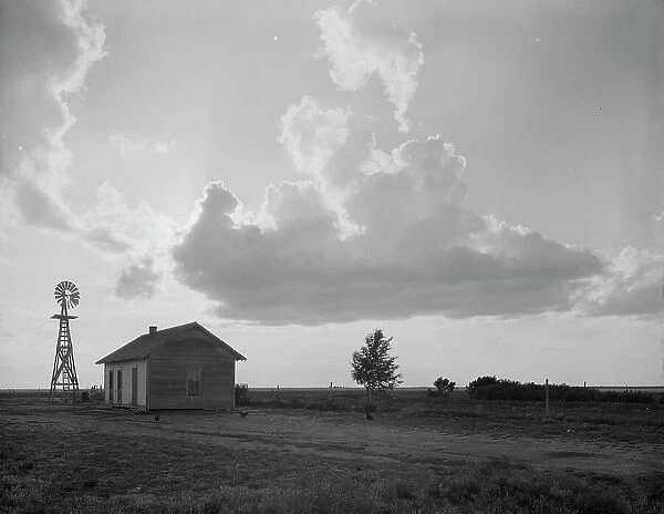West Texas 'family farm', on edge of the Dust Bowl, 1937. Creator: Dorothea Lange. West Texas 'family farm', on edge of the Dust Bowl, 1937. Creator: Dorothea Lange