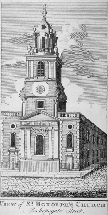 Framed Print : West view of the Church of St Botolph without Bishopsgate, City of London, 1750. Artist Framed Print : West view of the Church of St Botolph without Bishopsgate, City of London, 1750. Artist