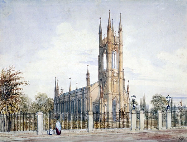 West view of St Lukes Church, Chelsea, London, 1847