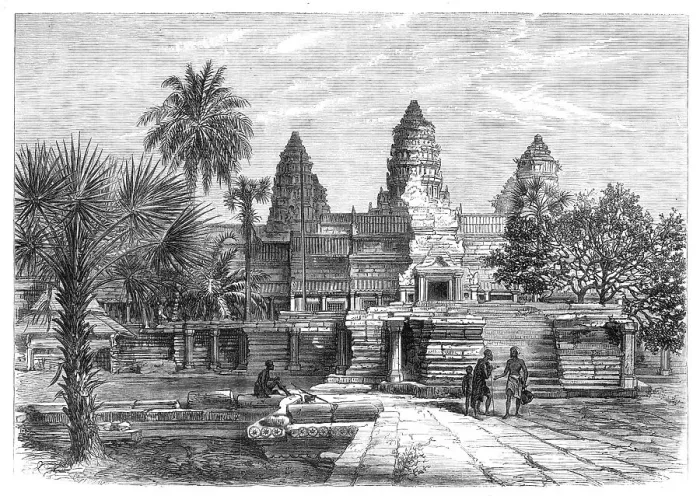 Framed Print : Western façade of the Temple of Ongou Wat, Cambodia, 1868. Creator: Unknown Framed Print : Western façade of the Temple of Ongou Wat, Cambodia, 1868. Creator: Unknown