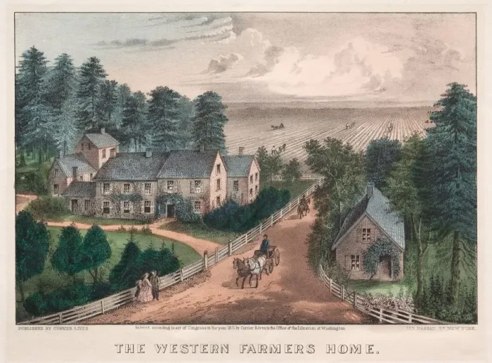 Framed Print : The Western Farmers Home. Creator: James Merritt Ives (American, 1824-1895) Framed Print : The Western Farmers Home. Creator: James Merritt Ives (American, 1824-1895)