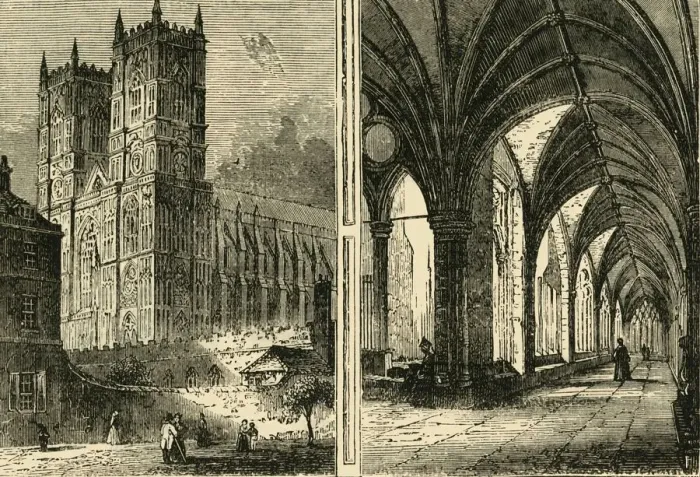 Framed Print : The Western Towers and Cloisters of Westminster Abbey, (1881). Creator: Unknown Framed Print : The Western Towers and Cloisters of Westminster Abbey, (1881). Creator: Unknown