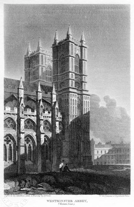 Framed Print : Western towers, Westminster Abbey, London, 1815. Artist: Matthews Framed Print : Western towers, Westminster Abbey, London, 1815. Artist: Matthews