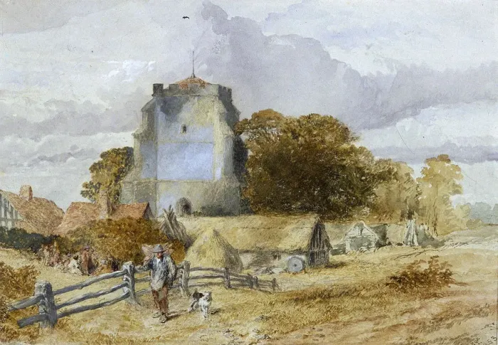 Framed Print : Westham Church, Pevensey, East Sussex, 1851-1859. Artist: Sir John Gilbert Framed Print : Westham Church, Pevensey, East Sussex, 1851-1859. Artist: Sir John Gilbert