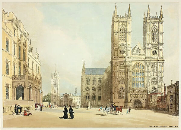 Westminster Abbey, Hospital and Company, plate seven from Original Views of London as It