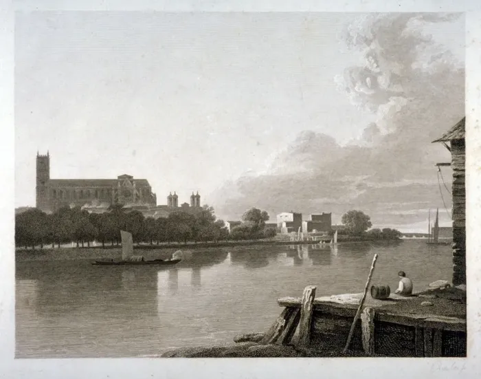 Framed Print : Westminster Abbey from the opposite side of River Thames, London, c1800 Framed Print : Westminster Abbey from the opposite side of River Thames, London, c1800